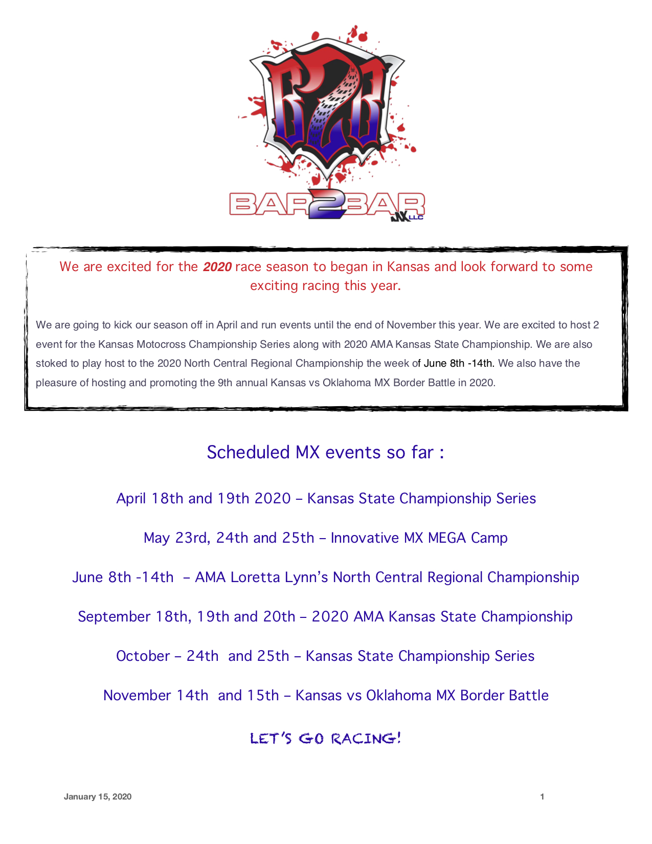 Schedules bar2bar